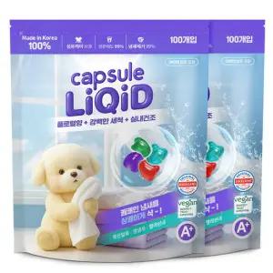 리퀴드 고농축 에이프릴향 4챔버 캡슐세제 100개입+100개입/10배고농축 세탁세제