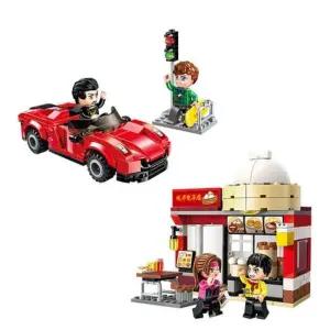 [룽스]딤썸음식점 블럭장난감 자동차 블럭 조립