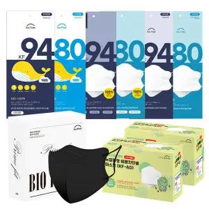 바이오셀프케어 KF94KF80AD 비말.황사 마스크 소형.중형.대형 100매