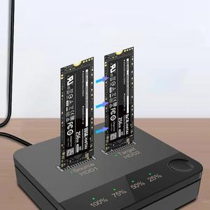 M.2 SATA/NVMe 듀얼 베이 하드 드라이브 도킹 스테이션 데이터 전송 복제기 클로너 저장용