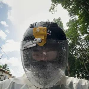 헬멧와이퍼 빗물제거 충전식 배달