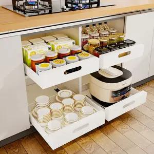 무타공 주방 완벽정리 슬라이딩 레일 수납장 꺼내기쉬운 하부장 싱크대 서랍장 거실장