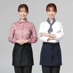 트임 미니랩 폴리 앞치마 2컬러 끈타입 주방 서빙 카페 커피숍 행사 봉사 단체 다용도 허리앞치마