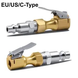 에어 컴프레서 펌프용 에어 척 인플레이터 타이어 인플레이션 클램프 EU US C형 커넥터 플러그