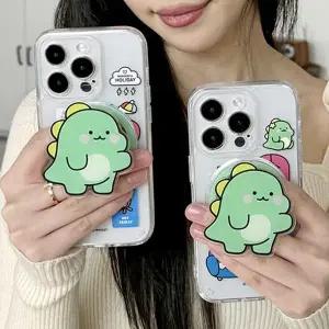 갤럭시 S23 S24 S25 S26 울트라 A15 A16 리틀티노 패치 공룡 투명 맥세이프 케이스+그립 톡홀더