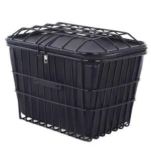 자전거 철제바구니 덮개 자물쇠가능 방수 대형 전면 장바구니 장보기 나사