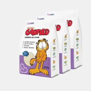 [3개세트] 가필드 고양이모래 보라(굵은입자) 4.55kg 카사바모래