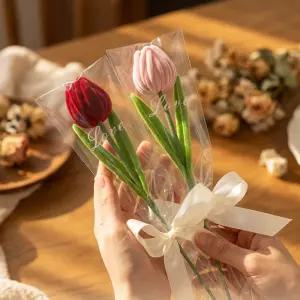 모루 꽃 한송이 꽃다발 만들기 DIY 키트 세트 [2종 튤립 조화 다발 플라워 시들지않는 이색 발표회 학예회]