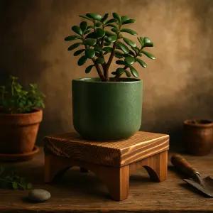 원목 화분 받침대 18x18x10cm 아치형사각정리대 장식대 화분대 우드 선반대