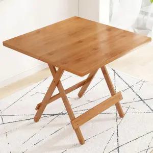 대나무 테이블 접이식 원목 식탁 우드 원형 간이 탁자 사각