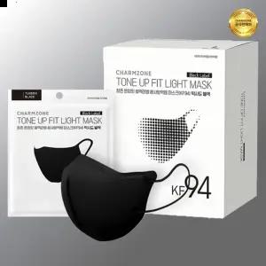 참존 KF94 뉴 톤업핏 블랙라벨 라이트 마스크 대형 턱시도 블랙 25매