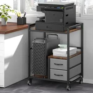 카이퍼스 대형 프린터 스탠드 홈 오피스 보관 및 정리용 휠이 있는 22 x 18.5 인치 테이블 스캐너 팩스