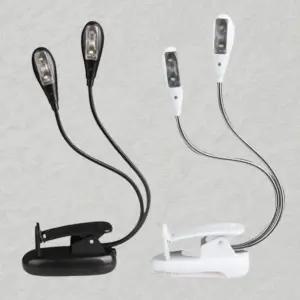 독서등 투헤드 LED 북라이트 1개 악보조명 보면대램프 USB 건전지 캠핑등 2컬러