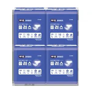 레디홈 남녀공용 성인용기저귀 실속형 플러스 L 대형, 10개입, 4개