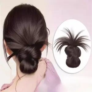 로우번집게핀 가발 자연스러운 집게핀 올림머리 부분가발 똥머리 데일리 출근룩 블랙 딥브라운