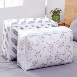 ( )이불정리함 꽃 대형 방수 이불팩 겨울옷보관 이불지퍼백 옷장정리수납 수납장정리
