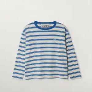 세터 폰트 자수 스트라이프 롱 슬리브 B1 SA261ULS01 BLE0 NVY0 PNK0