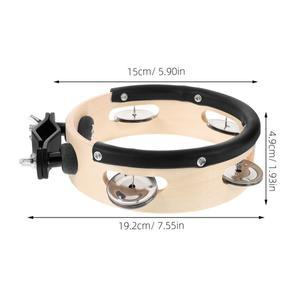 호환 1pcs 드럼 세트용 하이햇 탬버린 내구성 금속 목재  설치 심벌즈 액세서리 타악기