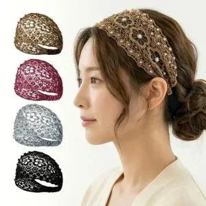 데이블링 비즈 헤어밴드 큐빅 비니 4종세트