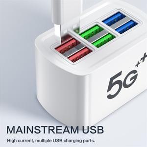 범용 6 USB 충전기 고속 어댑터 휴대폰 핸드폰 멀티탭 1m 케이블 포함 허브 스테이션 가정 및 사무실용