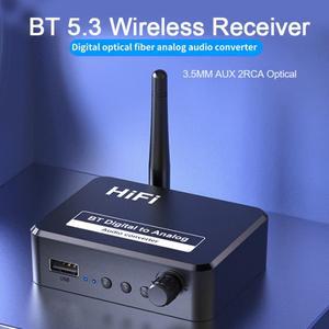 디지털-아날로그 오디오 DAC 컨버터 어댑터 디지털 SPDIF 광 Toslink - 3.5mm AUX 잭 RCA L/R 블루투스 5.3