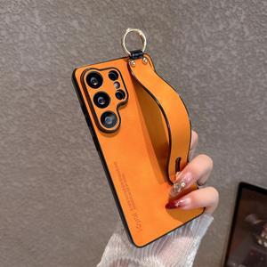 고급가죽 무광 브라켓 폰 케이스 삼성 S26 S25 S24 S23 S22 S21 울트라 플러스 충격 방지 손목 스트랩 커