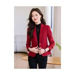 와칸다 여성 여친 정장 자켓 레드 코트 봄 가을 캐주얼 상의 KKE3