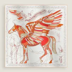 에르메스 페가수스 숄 실크 스카프 140 H672631S 05 블랑