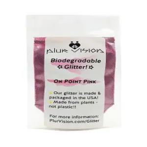 온 포인트 핑크 생분해성 글리터 1/2온스 - 식물성 셀룰로오스로 제작되어 지구 친화적입니다. 바디 화장품