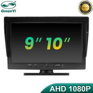 GreenYi 910 인치 AHD 모니터 IPS 스크린 4핀 커넥터 트럭 버스 차량 RV 자동차용 AV 케이블