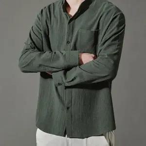 남성 차이나카라 셔츠 루즈핏 데일리 베이직 남성 린넨 셔츠 여름