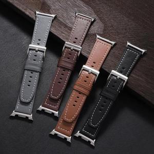 갤럭시 워치 8 클래식 46mm용 갭 없는 가죽 스트랩, 교체 밴드, 시계줄 액세서리