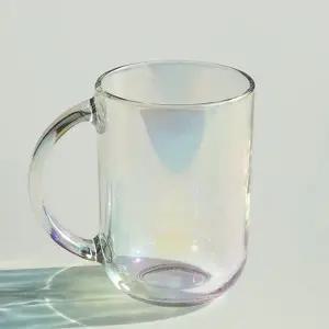유리 머그컵 홈카페 오로라 전자레인지 내열 유리 머그컵 열탕소독 물컵