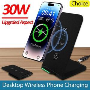 30W 고속 무선 충전 스테이션, 접이식 휴대폰 패드 (아이폰 16, 15, 14, 13, 12 Pro Max,  S24, S23 호환)