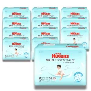 하기스 2026 스킨에센셜 썸머 팬티 5단계 34매 12팩 (특대용량)