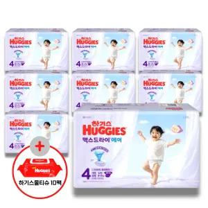 (사은 물티슈) 하기스 2026 맥스드라이 에어 밴드 4단계 (공용) 52매 8팩 (특대용량)