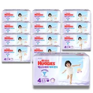 하기스 2026 맥스드라이 에어 팬티 4단계 (공용) 48매 12팩 (특대용량)