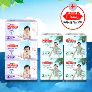 (사은물티슈)+[하기스 낮밤-밴드 2단계] 네이처메이드 썸머 (80매x4팩) + 맥스드라이 에어 (50매x3팩)