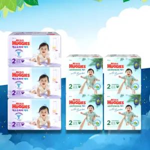 [하기스 낮밤-밴드 2단계] 네이처메이드 썸머 (80매x4팩) + 맥스드라이 에어 (50매x3팩)