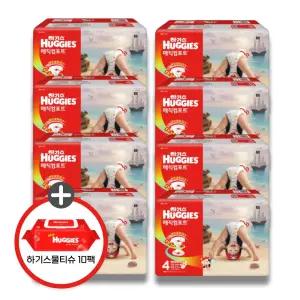 (사은 물티슈) 하기스 2026 매직컴포트 밴드 공용 4단계 8팩 (레드물티슈 10팩)