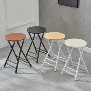 원목 원형 1인용 접이식의자 거실 식탁 캠핑 보조용 간이의자 휴대용