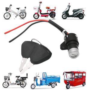 전기 자전거 스쿠터 점화 키 스위치 2선 잠금 장치키 포함 삼륜 사이클링 액세서리