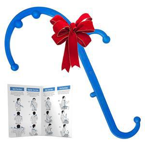 [미국배송] LIBA 등 및 목 마사지기 - 를 위한 트리거 포인트 마사지 도구 수동 후크 테라피 핸드헬드 뒷목 어깨 블루 여성 남성을 선물