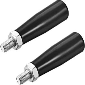 진샤인 2Pcs 블랙 클램핑 핸들 나사 손잡이 M8x47mm 금속 테이퍼드 그립 - 주택 건설 선반 기계 산업 장비
