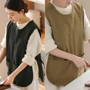 (큰손할인) 조끼앞치마 짧은 작업용 에이프런 주방 입는앞치마 주방 앞치마