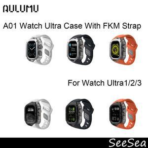 알루무 A01 워치 울트라 케이스 카본 파이버/티타늄 합금 커버 FKM 스트랩 호환)