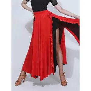 살사 댄스복 여성 라틴 의상 파소도블레 탱고 스커트 사교 왈츠 라인 춤 복장