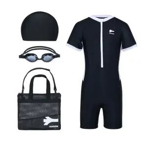 [레노마수영복](하남점)*지퍼백 폴리백 증정*남아 유니타드 3부 반신 생존수영 키트 블랙 RN-BS2F892-BK