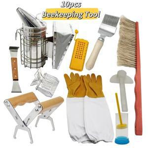 양봉 도구 세트, 용품, 꿀벌 장갑, 벌집 스모커 키트, 상자, 물 공급기 장비, 10 개