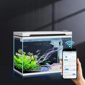 스마트 무환수 어항 구피 수족관 세트 유리 청소 고투명 자동 수조 급여